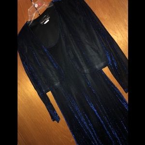 Blue & Black Holographic Dress - Size 8